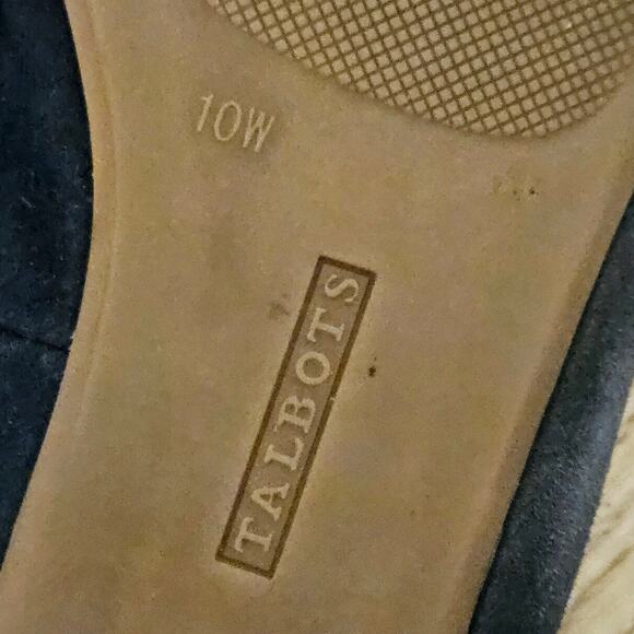 Talbots Suede Loafers Navy Blue Pointed Toe Driving Moccasins Womens Size 10W - Picture 8 of 8